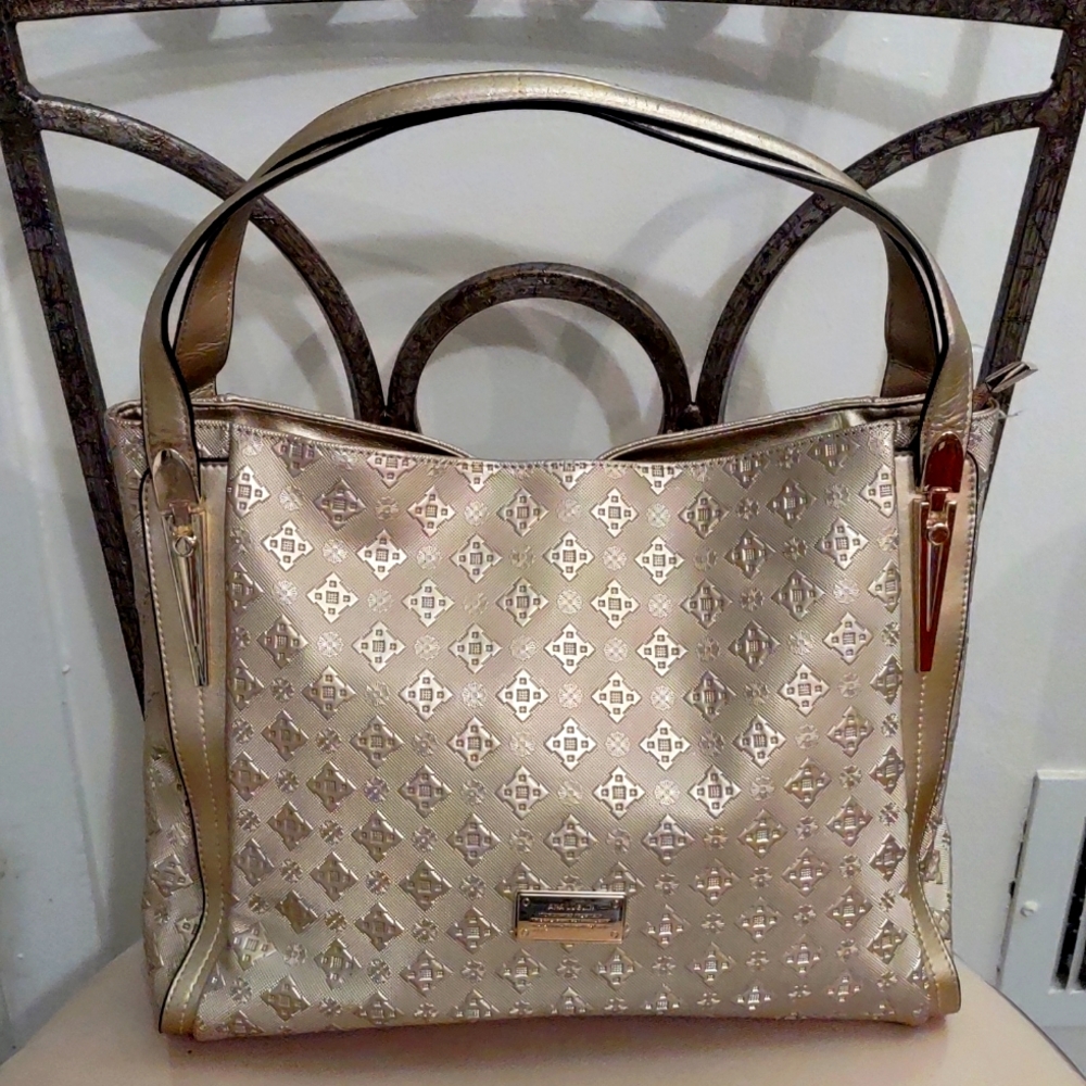 Ana Lublin Metallic Champagne Gold Satchel